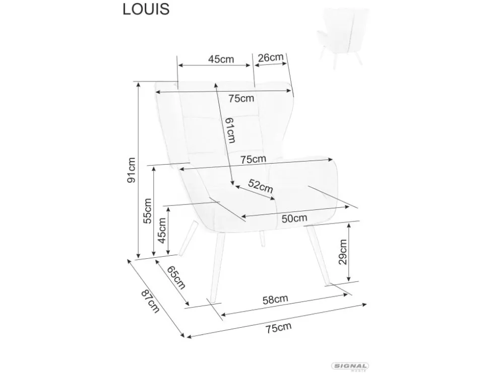 Fotel Louis Velvet