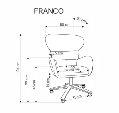 FRANCO fotel wypoczynkowy beżowy (1p=1szt)1 sztuka
