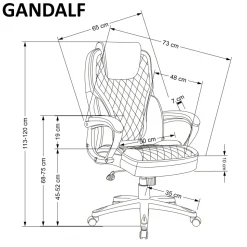 GANDALF fotel gabinetowy czarny / popielaty (1p=1szt)1 sztuka