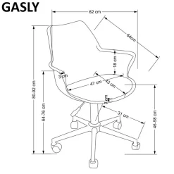 GASLY fotel młodzieżowy różowy (1p=1szt)1 sztuka