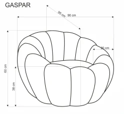 GASPAR 2 fotel wypoczynkowy musztardowy (1p=1szt)1 sztuka