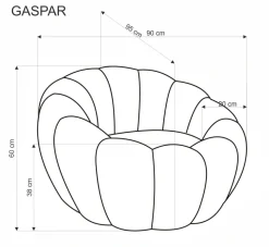 GASPAR fotel wypoczynkowy kremowy (1p=1szt)1 sztuka