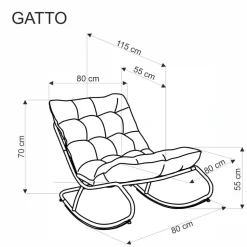 GATTO fotel wypoczynkowy popiel (1p=1szt)1 sztuka