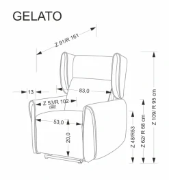 GELATO fotel wypoczynkowy popielaty (2p=1szt)1 sztuka