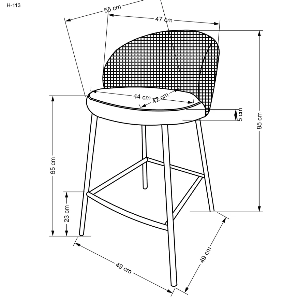 H113 hoker czarny / biały (2p=2szt)1 sztuka