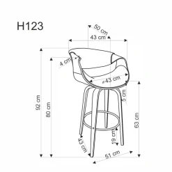 H123 hoker czarny / orzechowy (1p=1szt)1 sztuka