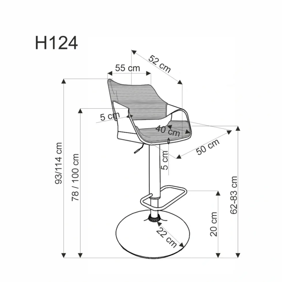 H124 hoker czarny / orzechowy (1p=1szt)1 sztuka