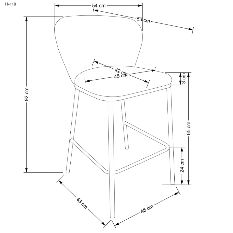 H119 hoker kremowy (1p=2szt)1 sztuka
