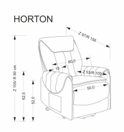 HORTON fotel wypoczynkowy popielaty (1p=1szt)1 sztuka