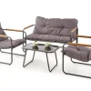 HUDSON, zestaw ogrodowy ( sofa, fotel 2x, ława ), popielaty / brązowy (1p=1zestaw)1 sztuka