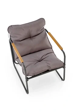 HUDSON, zestaw ogrodowy ( sofa, fotel 2x, ława ), popielaty / brązowy (1p=1zestaw)1 sztuka