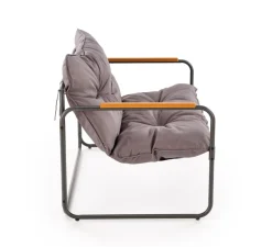 HUDSON, zestaw ogrodowy ( sofa, fotel 2x, ława ), popielaty / brązowy (1p=1zestaw)1 sztuka