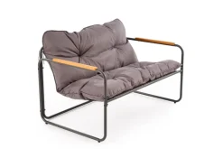 HUDSON, zestaw ogrodowy ( sofa, fotel 2x, ława ), popielaty / brązowy (1p=1zestaw)1 sztuka