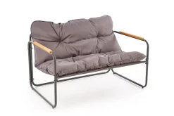 HUDSON, zestaw ogrodowy ( sofa, fotel 2x, ława ), popielaty / brązowy (1p=1zestaw)1 sztuka