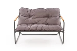 HUDSON, zestaw ogrodowy ( sofa, fotel 2x, ława ), popielaty / brązowy (1p=1zestaw)1 sztuka
