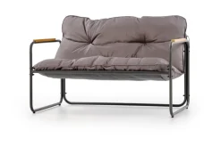 HUDSON, zestaw ogrodowy ( sofa, fotel 2x, ława ), popielaty / brązowy (1p=1zestaw)1 sztuka