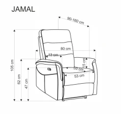 JAMAL fotel wypoczynkowy popielaty (1p=1szt)1 sztuka
