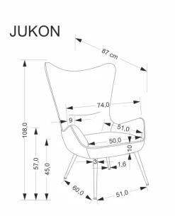 JUKON fotel wypoczynkowy kremowy (1p=1szt)1 sztuka