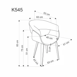 K545 krzesło beżowy / orzechowy (1p=1szt)1 sztuka
