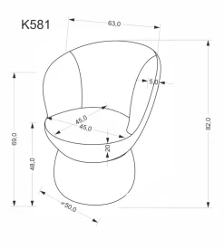 K581 krzesło beżowy (1p=1szt)1 sztuka