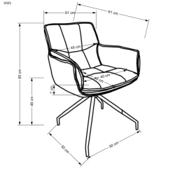 K523 krzesło brązowy / ciemny brąz (1p=2szt)1 sztuka