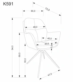 K591 krzesło brązowy (1p=2szt)1 sztuka