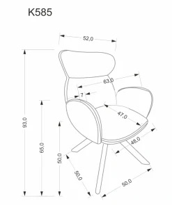 K585 krzesło ciemny beżowy / dąb naturalny (1p=2szt)1 sztuka