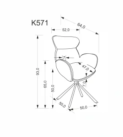 K571 krzesło cynamonowy (1p=2 szt)1 sztuka
