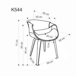 K544 krzesło czarny / orzechowy (1p=1szt)1 sztuka