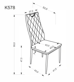 K578 krzesło czarny / srebrny (1p=4szt)1 sztuka