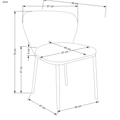 K518 krzesło, kremowy (1p=2szt)1 sztuka