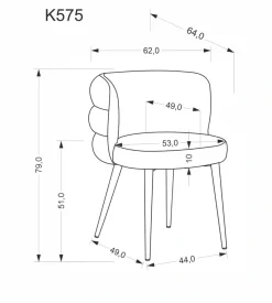 K575 krzesło oliwkowy (1p=2szt)1 sztuka