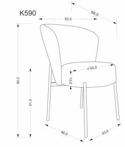 K590 krzesło oliwkowy (1p=2szt)1 sztuka
