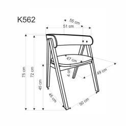 K562 krzesło orzechowy / jasny beżowy (1p=2szt)1 sztuka