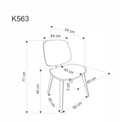 K563 krzesło orzechowy / popielaty / czarny (1p=2szt)1 sztuka