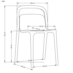 K490 krzesło plastik miętowy(1p=4szt)1 sztuka