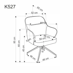 K527 krzesło popielaty / j. popiel (1p=2szt)1 sztuka