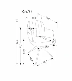 K570 krzesło popielaty (1p=2 szt)1 sztuka