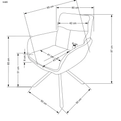 K495 krzesło popielaty (1p=2szt)1 sztuka