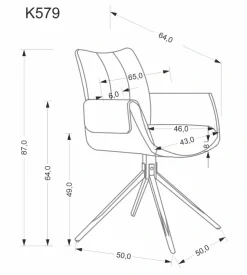 K579 krzesło popielaty (1p=2szt)1 sztuka