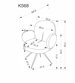 K568 krzesło popielaty (2p=2szt)1 sztuka