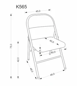 K565 krzesło składane, popielaty (1p=6szt)1 sztuka