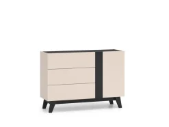 Kaszmirowa komoda Freshion 04 cashmere/czarny - komoda 1D3S