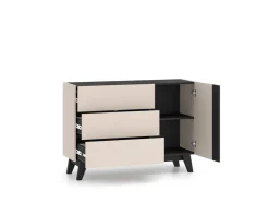 Kaszmirowa komoda Freshion 04 cashmere/czarny - komoda 1D3S