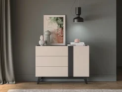 Kaszmirowa komoda Freshion 04 cashmere/czarny - komoda 1D3S