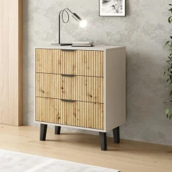 Kaszmirowa komoda z frontem dąb artisan 3S BORG DUO