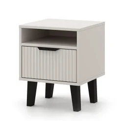 Kaszmirowa szafka nocna 1S, ryflowany front BORG DUO