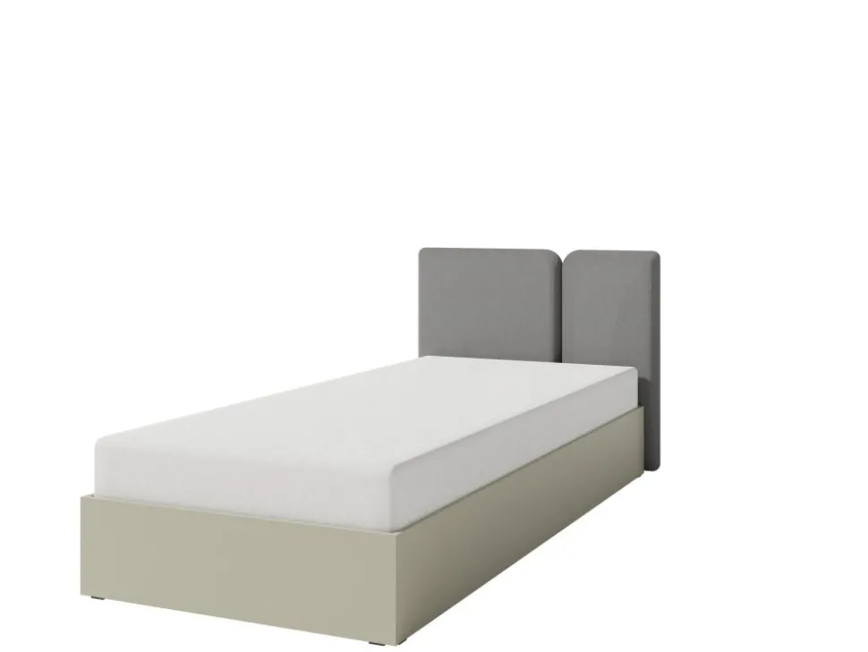 Łóżko 90 cm ze stelażem metalowym i pojemnikeim Luca LC13 eukaliptus