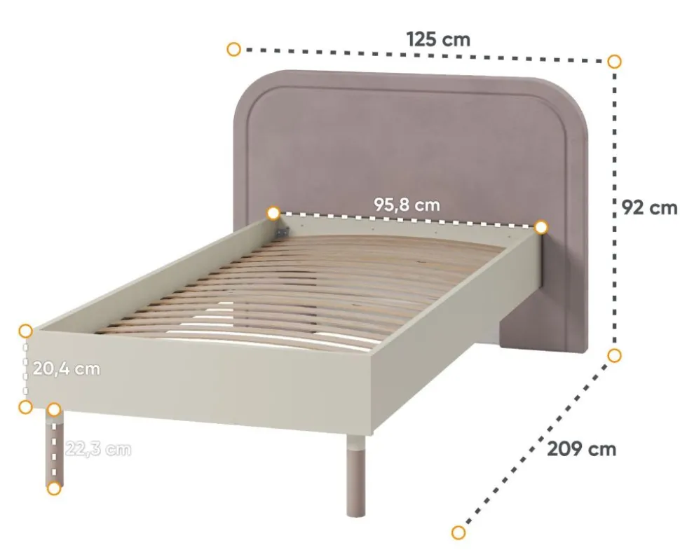Łóżko drewniane 90 ze stelażem Lenart Harmony HR-08
