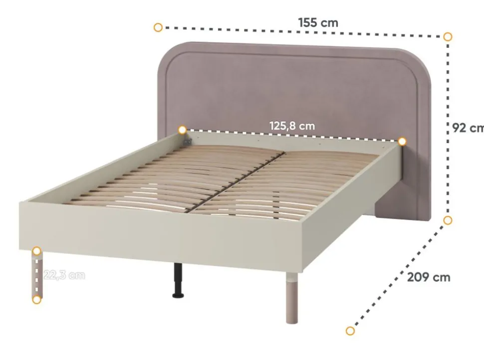 Łóżko drewniane 120 ze stelażem Lenart Harmony HR-09